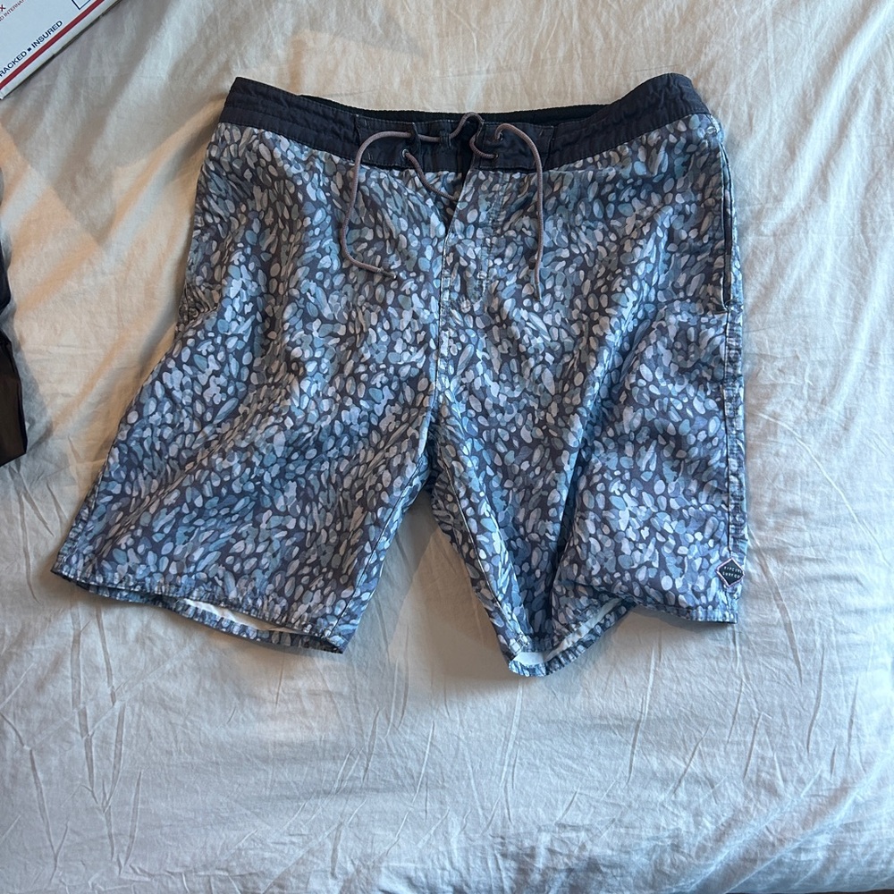 Rip Curl Gray and Blue Patterned Board Shorts
